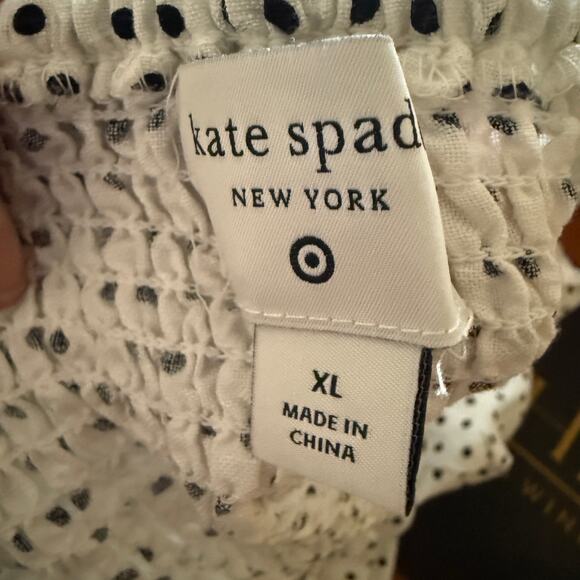 Kate Spade New York x Target Mini Polka Dot Tie-Waist Midi Dress Cream Black XL - Picture 4 of 6